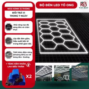 [Siêu Sáng] Đèn Led Trang Trí Hình Tổ Ong Lục Giác, Đèn Treo Ốp Trần Trang Trí Gara, Baber Model ZT6130