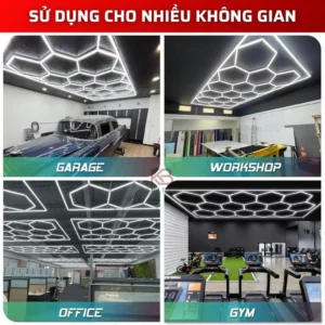 Đèn LED Trang Trí Thoi 8 Ô, Ốp Trần Cao Cấp, Siêu Sáng 850W Trang Trí Garage & Salon, BH 6 Tháng Model ZT6130